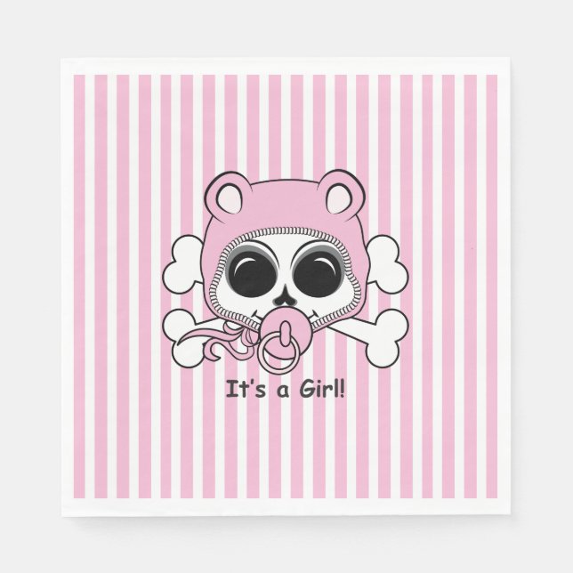 Servilleta De Papel Cute Baby Girl Skull (Anverso)