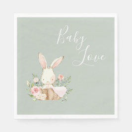 Servilleta De Papel Cute Baby Love Bunny Rabbit Baby Shower