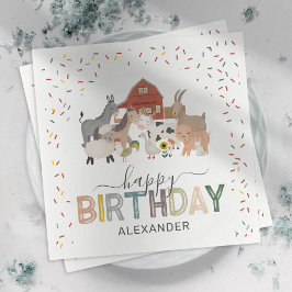 Servilleta De Papel Cute Barnyard Birthday Party Napkins