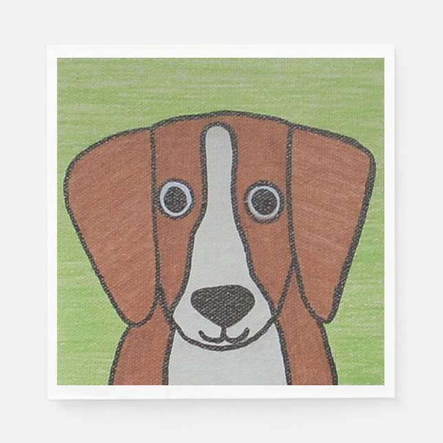 Servilleta De Papel Cute Beagle Paper Napkins (Anverso)
