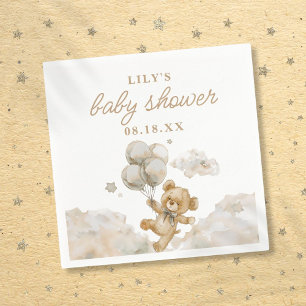 Servilleta De Papel Cute Bearly Espera Cumpleaños de Bebé Sin Género
