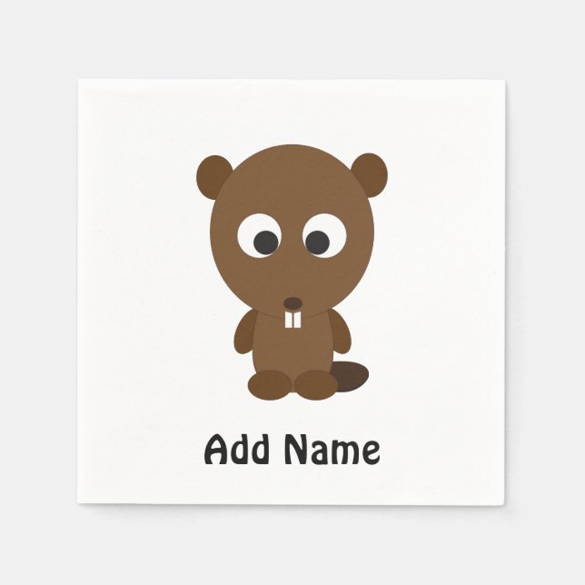 Servilleta De Papel Cute Beaver (Anverso)