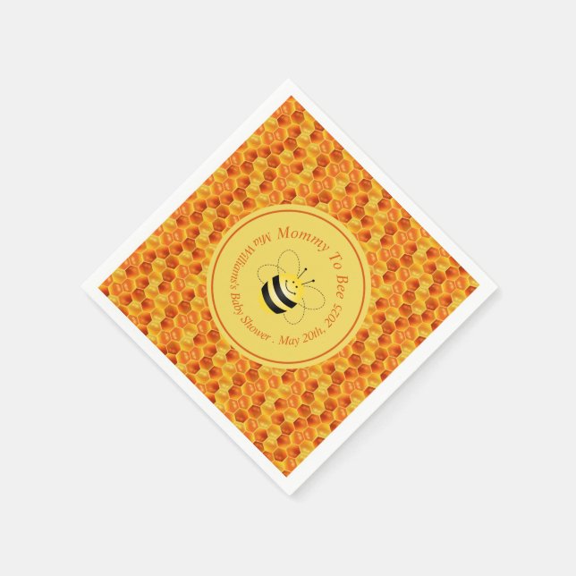 Servilleta De Papel Cute Bee Themed Baby Shower (Borde)