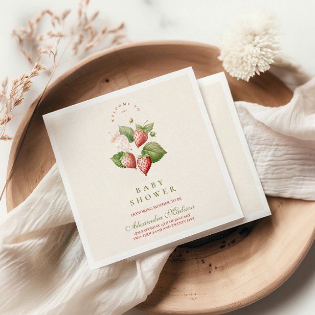 Servilleta De Papel Cute Berry Sweet Baby Shower (Subido por el creador)