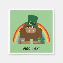 Servilleta De Papel Cute Bigfoot Leprechaun