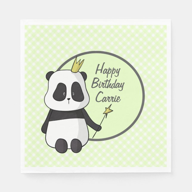 Servilleta De Papel Cute Birthday Panda (Anverso)