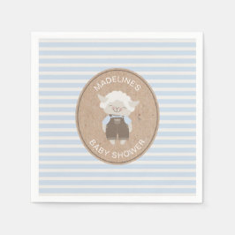 Servilleta De Papel Cute Blue Boy Lamb Baby Shower