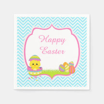 Cute Blue Chevrons Semana Santa Chick Easter Huevo