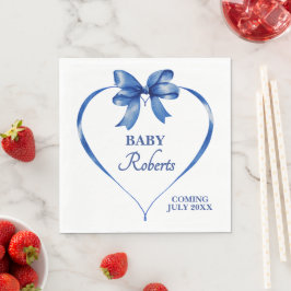 Servilleta De Papel Cute Blue Heart Boy Baby Shower