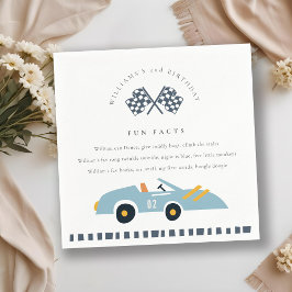 Servilleta De Papel Cute Blue Race Car Kids Cualquier Edad Hechos Dive