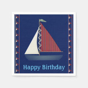 Servilleta De Papel Cute Blue Toy Sailboat