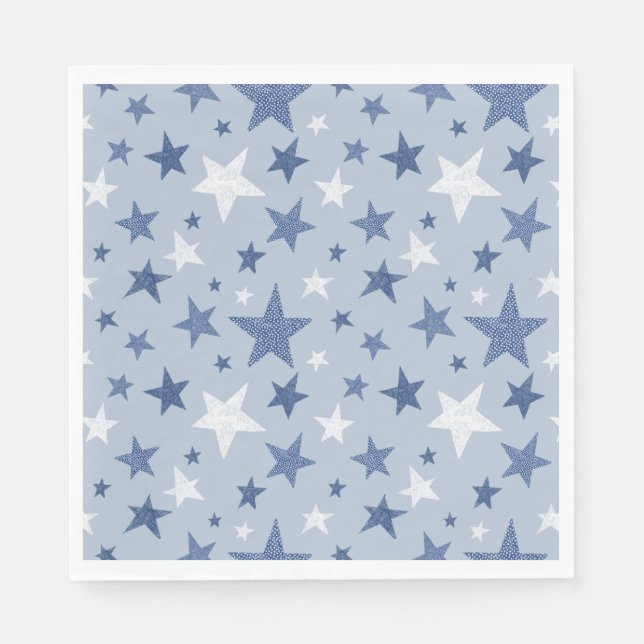Servilleta De Papel Cute Blue Winter Stars (Anverso)