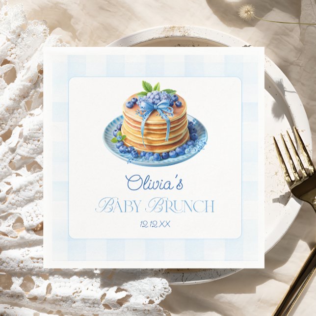 Servilleta De Papel Cute Blueberry Pancake Baby Brunch Baby Shower (Subido por el creador)