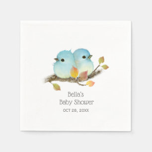 Servilleta De Papel Cute Bluebirds Bird Baby Shower