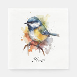 Servilleta De Papel Cute Bluetit en una sucursal, personalizado