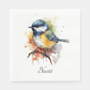 Servilleta De Papel Cute Bluetit en una sucursal, personalizado