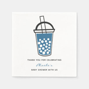 Servilleta De Papel Cute Boba Tea Baby Shower Gracias Personalizado