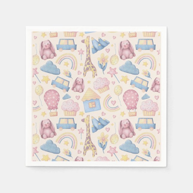 Servilleta De Papel Cute Boho Baby Shower (Anverso)