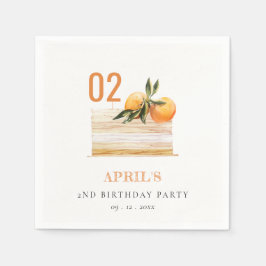 Servilleta De Papel Cute Boho Naranja Fruit Cake Cualquier Edad Cumple