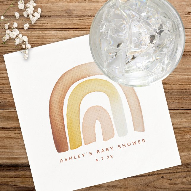 Servilleta De Papel Cute Boho Rainbow Gender Neutral Baby Shower (Subido por el creador)