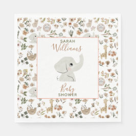 Servilleta De Papel Cute Boho Safari Anamials Baby Shower