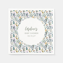 Servilleta De Papel Cute Boho Watercolor Flor silvestre Personalizado 