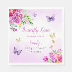 Servilleta De Papel Cute Boho Watercolor Floral Mariposa Baby Shower