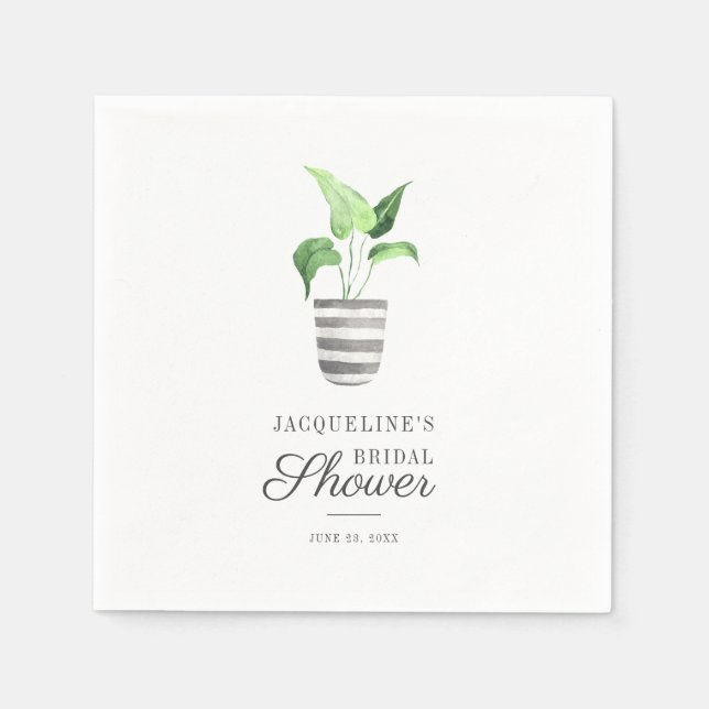 Servilleta De Papel Cute Botanical Boho Planta Despedida de Soltera Pa (Anverso)