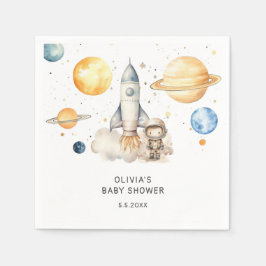 Servilleta De Papel Cute Boy Astronauta Space Baby Shower