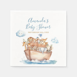 Servilleta De Papel Cute Boy Noah's Ark Cloud Baby Shower