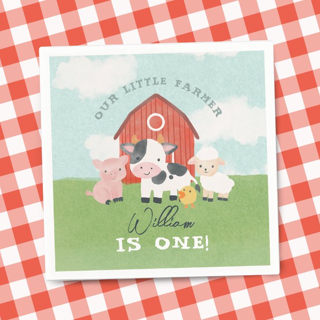 Servilleta De Papel Cute Boys Farm Animal Cowboy Birthday (Subido por el creador)
