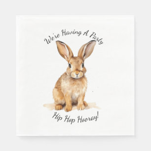 Servilleta De Papel Cute Brown Woodland Hare Personalizado