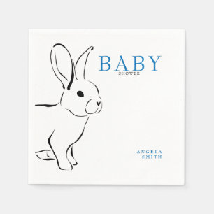 Servilleta De Papel Cute Bunny Cobalt Blue Baby Shower