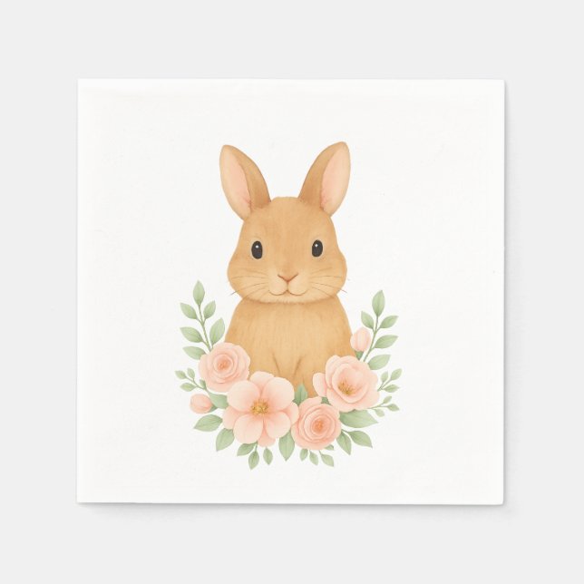 Servilleta De Papel Cute bunny easter Paper Napkin (Anverso)