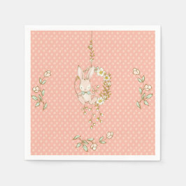 Servilleta De Papel Cute Bunny Polka Dot Floral Baby Shower