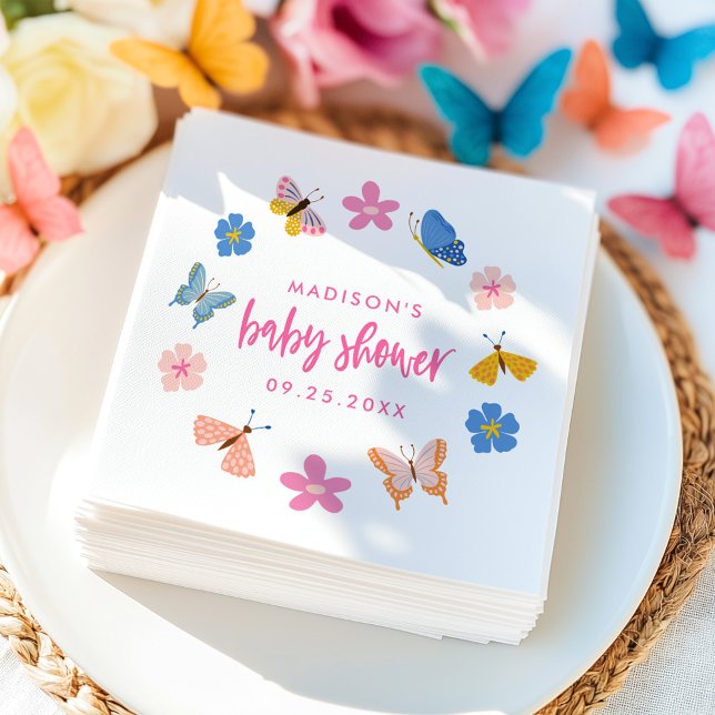 Servilleta De Papel Cute Butterflies Baby Shower (Subido por el creador)