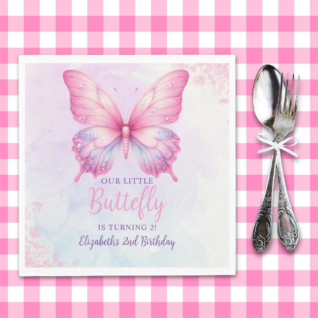 Servilleta De Papel Cute Butterfly Birthday Girl Party (Subido por el creador)