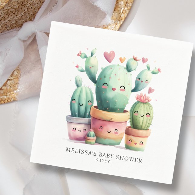 Servilleta De Papel Cute Cactus Fiesta Baby Shower (Subido por el creador)