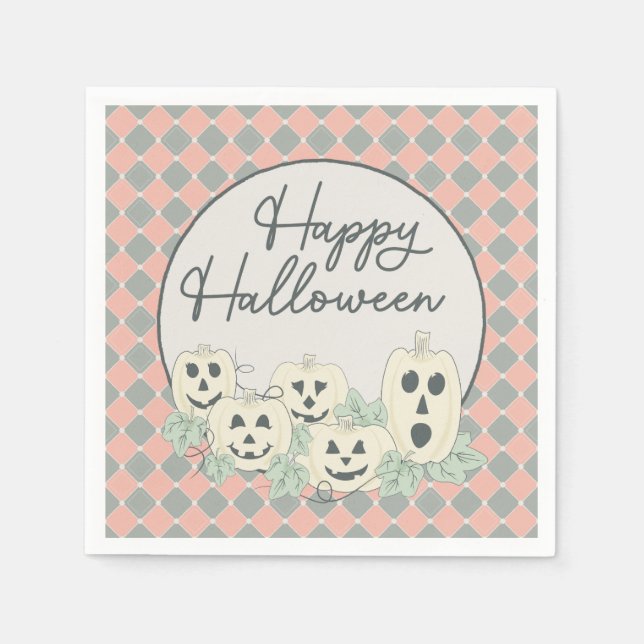 Servilleta De Papel Cute Calabaza-Feliz Halloween (Anverso)