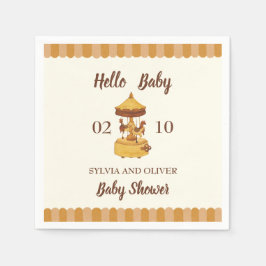 Servilleta De Papel Cute carrusel de agua neutra de género ducha de be