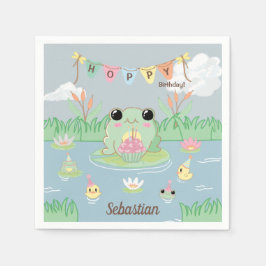 Servilleta De Papel Cute Cartoon Frog Pond Birthday Party
