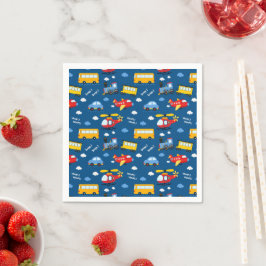 Servilleta De Papel Cute Cartoon Vehicles Pattern 