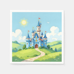 Servilleta De Papel Cute castillo azul y blanco