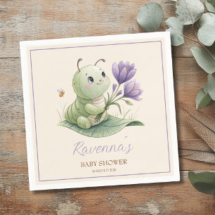 Servilleta De Papel Cute Caterpillar Personalizado Nombre Baby Shower