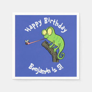 Servilleta De Papel Cute chameleon atrapando a un personalizado de fal