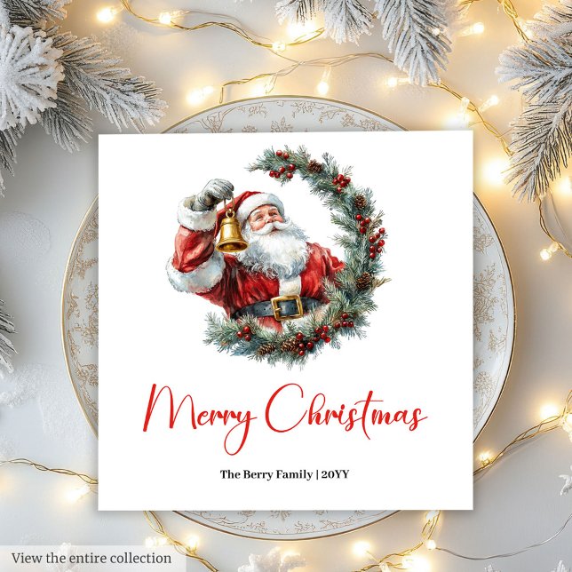 Servilleta De Papel Cute Chic Santa Claus Kids Festive Merry Christmas (Cute Santa Claus Kids Festive Merry Christmas Napkin)