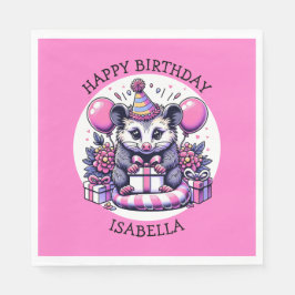 Servilleta De Papel Cute Chica personalizado Cumpleaños Possum