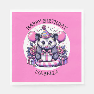 Servilleta De Papel Cute Chica personalizado Cumpleaños Possum
