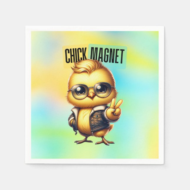 Servilleta De Papel Cute Chick Magnet Funny Easter-54546 (Anverso)