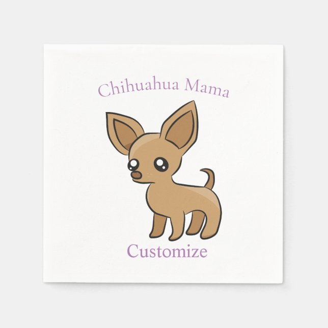 Servilleta De Papel Cute Chihuahua Mama Art Thunder_Cove (Anverso)